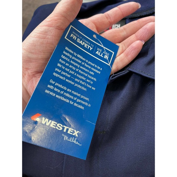 Saftech Utility FR Jumpsuit Long Sleeve Mens xL Navy Blue Full Suit M7 - Picture 6 of 10